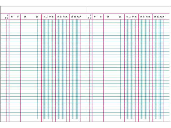 コクヨ ノート式帳簿 三色刷 金銭出納帳(科目入り) チ-15