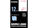 カシオ ネームランド スタンダード 12mm 白 赤文字 XR-12WER