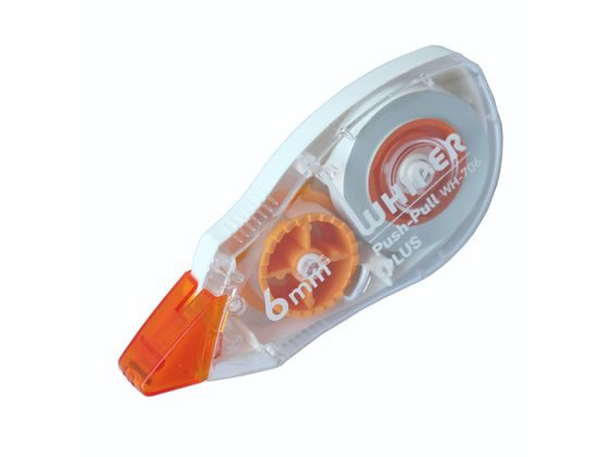 【仕様】本体を反転させると文字を見ながら押して1文字修正が可能。消したい部分を確認しながら細かくキレイに修正できます。聞き手を問わないユニバーサル使用です。先端の小さなローラーにより、ヘラ式のものに比べて軽くなめらかな引き心地です。●テープ長さ：12m●テープ幅：6mm●全長：89mm●キャップ付き●使いきりタイプ●タテ引き●本体ケース：100％再生樹脂●注文単位：1個●グリーン購入法適合●GPNエコ商品ねっと掲載【備考】※メーカーの都合により、パッケージ・仕様等は予告なく変更になる場合がございます。【検索用キーワード】ぷらす　PLUS　ほわいぱーぷっしゅぷる　WHIPER　PUSH　PULL　プラス修正テープホワイパー　しゅうせいてーぷ　シュウセイテープ　字消しテープ　ホワイトテープ　49−963　49963　WH−706　WH706　使いきりタイプ　使い切りタイプ　使い捨てタイプ　使いすてタイプ　つかいきりタイプ　6ミリメートル　修正用品　E31828消したい所をぴったり消せる「引いて」1行、「押して」1文字の2way機能