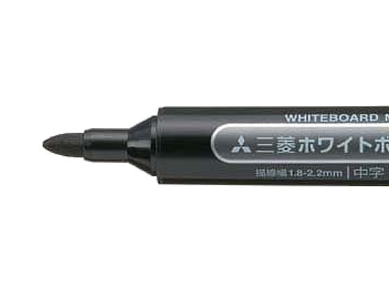 三菱鉛筆 ホワイトボードマーカー 中字丸芯 黒 PWB4M.24