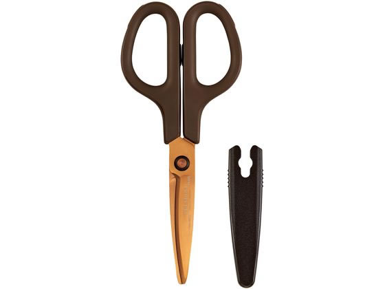 【お取り寄せ】プラス はさみ フィットカットカーブ プレミアムチタン Dブラウン SC-175STN