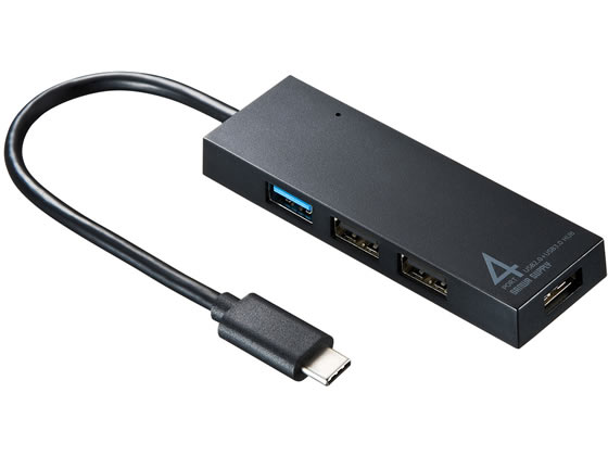 サンワサプライ 4ポートUSB TypeCコンボハブ ブラック USB-3TCH7BK