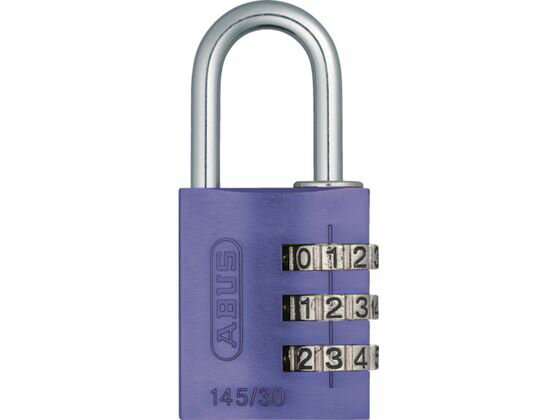 【お取り寄せ】ABUS ナンバー可変式南京錠 145-30 パープル 145-30-PU