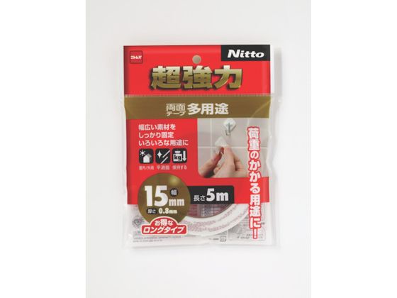 【お取り寄せ】ニトムズ 超強力両面テープ多用途15×5 T4542