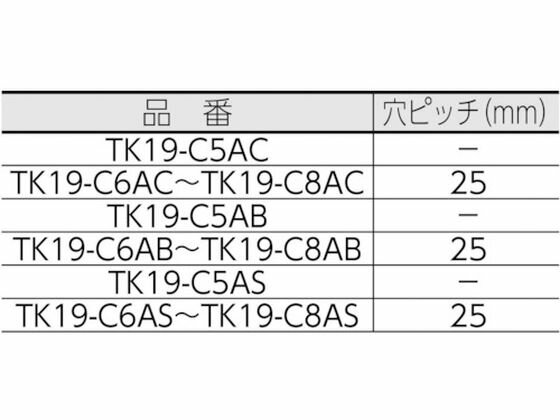 【お取り寄せ】TRUSCO ジョイント金具19型C ステンレス 寸法129×27.0 穴数7 2