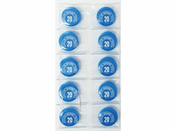 【お取り寄せ】ミツヤ カラーマグネット 丸型 #20 青 10個 MR-20-BU