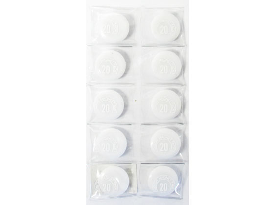 【お取り寄せ】ミツヤ カラーマグネット 丸型 #20 白 10個 MR-20-WH