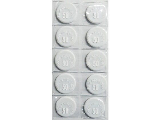 【お取り寄せ】ミツヤ カラーマグネット 丸型 #50 白 10個 MR-50-WH