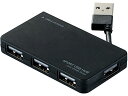 【お取り寄せ】エレコム USB2.0ハブ ケーブル収納タイプ 4ポート U2H-YKN4BBK
