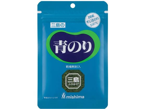 【商品説明】ふりかけや各種料理の薬味としてご使用ください。【仕様】●注文単位：1袋【備考】※メーカーの都合により、パッケージ・仕様等は予告なく変更になる場合がございます。【検索用キーワード】三島食品　ミシマショクヒン　MISHIMA　青のり　あおのり　アオノリ　青海苔　のり　ノリ　海苔　1袋　食材調味料　海産物乾物　かいさんぶつかんぶつ　食材、調味料　海産物・乾物　EC1123国産のすじ青のりを使用しています。