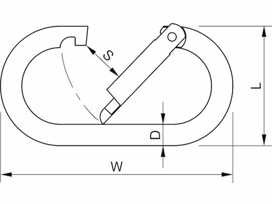 【お取り寄せ】123 カラビナ 鉄O型環なし KA10