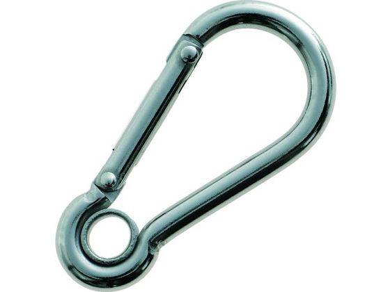 【お取り寄せ】TRUSCO ステンレススナップフック AE型リング付 線径4×開口7mm