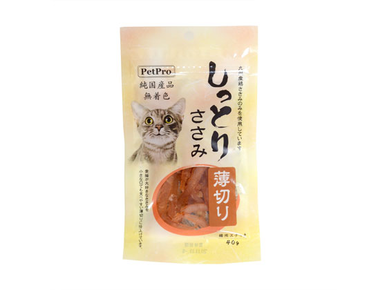 【お取り寄せ】ペットプロジャパン ペットプロ 純国産しっとりささみ 薄切り 40g