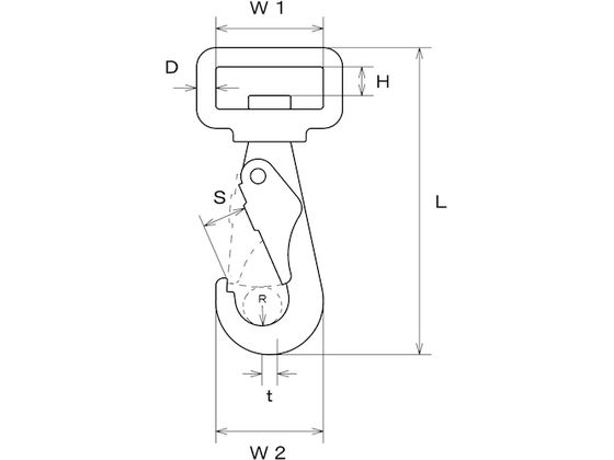 【お取り寄せ】水本 ステンレス スイベルベルトスナップ 線径3mm 長さ52mm (1個入)