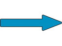 【お取り寄せ】緑十字 配管方向表示ステッカー →青矢印 貼矢68 20×70mm