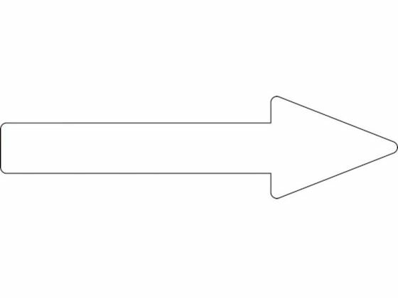 【お取り寄せ】緑十字 配管方向表示ステッカー →白矢印 貼矢85 55×200mm