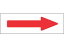 【お取り寄せ】緑十字 配管方向表示ステッカー →赤矢印 特貼矢05 60×220