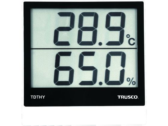 【仕様】●型番：TDTHY●測定温度範囲（℃）：−5〜49　●測定湿度範囲（％RH）：30〜95　●測定項目：温度、湿度　●電源：単4乾電池×1本（テスト用付属）●幅×奥行×高さ：102×18×103mm　●温度最小表示：0．1℃　●湿度最小表示：1％RH●ABS樹脂【備考】※メーカーの都合により、パッケージ・仕様等は予告なく変更になる場合がございます。【検索用キーワード】TRUSCOデジタル温湿度計　トラスコデジタルオンシツドケイ　TRUSCO温度計S　TDTHY　測定用品　計測用品　環境計測機器　温度計湿度計　温湿度計　4989999504866　8579447　TRUSCO　デジタル温湿度計　TDTHY　ED0716