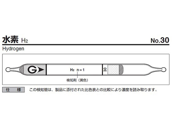 【お取り寄せ】ガステック ガス検知管 水素 30