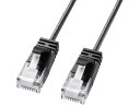 【お取り寄せ】サンワサプライ カテゴリ6A極細LANケーブル ブラック 2mKB-SL6A-02BK