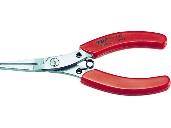 【お取り寄せ】TOP フラットノーズプライヤ ステンレス製100mm FN-100