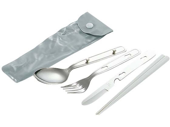 キャプテンスタッグ キャンピングスプーンセット 箸付 ビニールケース付