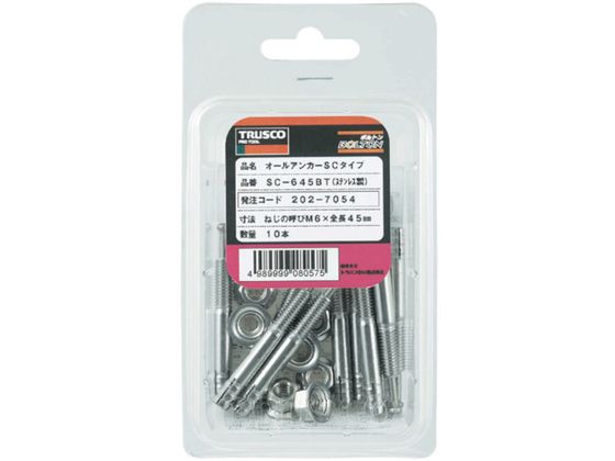 【お取り寄せ】TRUSCO オールアンカーCタイプ M12×100 6本入 C-1210BT
