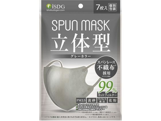 乐天商城 - 医食同源 SPUN MASK 立体型 グレー 7枚入
