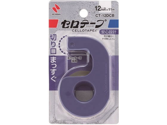 【商品説明】従来の「セロテープ　小巻カッター付」がリニューアル。封かんやラッピング作業が簡単、きれいに仕上がります。切り口がまっすぐになったことで、テープをはがす時に縦に裂けにくく使いやすくなりました。【仕様】●小巻カッターつき●色：ブルー●テープサイズ：幅12mm×長さ11m●基材：セロハン●粘着剤：ゴム系●プラスチック刃●芯径：25mm※詰め替え用テープには、幅18mm長さ13m以下の小巻セロテープをご使用下さい。●GPNエコ商品ねっと掲載●注文単位：1個【検索用キーワード】Nichiban　ニチバン　にちばん　セロテープ小巻カッター付まっすぐ切れるタイプ　せろてーぷこまきかったーつきまっすぐきれるたいぷ　文房具　セロファンテープ　セロハンテープ　セロハンテープ台　セロテープ台　粘着テープ　接着テープ　透明テープ　クリアテープ　幅12mm×長さ11m　基材セロハン　ゴム系粘着剤　プラスチック刃　青　あお　アオ　blue　CT−12DCB　CT12DCB　1巻　バラ売り　小巻　直線カット　小学校文具　小学生文房具　学童用品　学用品　学習用　子供用　子ども用　こども用　切る、貼る、留める用品　接着テープ　sch＿cr05　RPUP_02　E54132テープの切り口がまっすぐきれい。