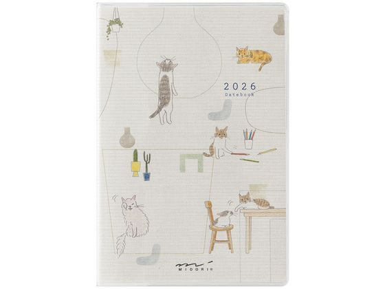 【お取り寄せ】ミドリ ポケットダイアリー ミニ ネコ柄 22357006