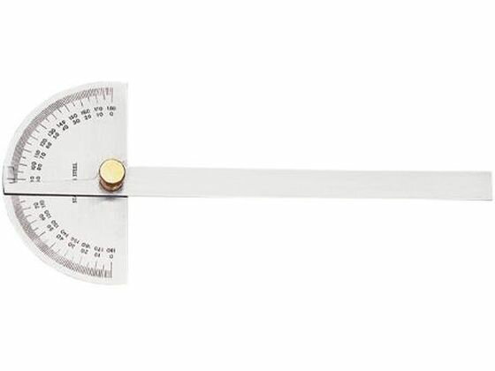 【仕様】●目盛：0°〜180°、180°〜0°●最小読取値：1°●材質：ステンレス●竿全長：約200mm●ローレットナットを調整することでブレードを希望の角度に設定します。【備考】※メーカーの都合により、パッケージ・仕様等は予告なく変更になる場合がございます。【検索用キーワード】エスコ　ESCO　えすこ　プロトラクター　200×90mm　プロトラクター　ニヒャクカケルキュウジュウミリ　ぷろとらくたー　にひゃくかけるきゅうじゅうみり　プロトラクター　EA720WH−1　EA720WH1　梱包　作業　作業用品　測定用品　その他測定用品　1個　作業用品　測定用品　E55424
