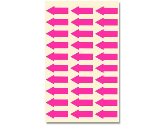 【お取り寄せ】ヘイコー タックラベル 矢印 12×27 No.647 蛍光ピンク 60枚