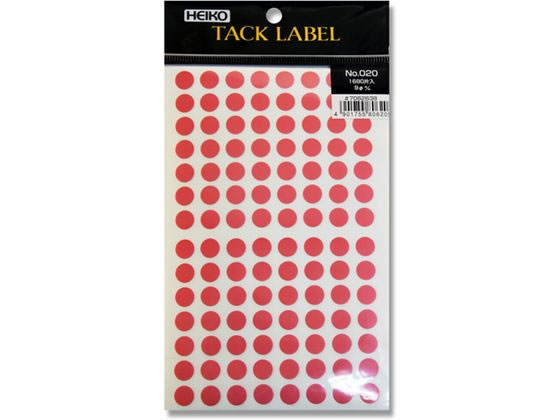 【お取り寄せ】ヘイコー タックラベル φ9 No.020 ピンク 1680枚 007062638(3)