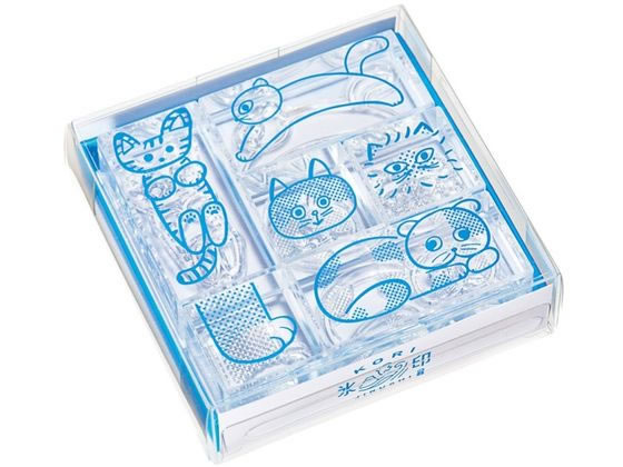 キングジム 透明スタンプ 氷印 セット (ネコセット) CLSS-005