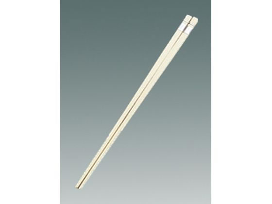 【お取り寄せ】EBM リサイクル箸 銀ホットスタンプ 25cm 白 7372100