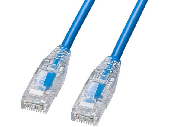 【商品説明】ケーブルが柔らかく、絡みにくい「やわらかLANケーブル」です。伝送速度10Gbps、伝送帯域500MHzを実現した、10ギガビット対応LANケーブルです。ケーブル径4．0mmのスリム仕様で、取り回しがよく、スッキリと配線が可能です。ツメ折れ防止構造のへの字ラッチ形状をしたポリカーボネートコネクタを採用しています。ラッチカバーが無いので、コネクタ抜き差しした際、スムーズな操作が出来ます。【仕様】●ケーブル長：1m　●カラー：ブルー　●コネクタ形状：RJ−45コネクタ　●スリムコネクタ：有　●ツメ折れ防止コネクタ：有（への字ラッチコネクタ）　●形状タイプ：極細タイプ　●ケーブル構造：UTP　●ケーブル導体：28AWG　●ケーブル導体構造：より線　●結線仕様：ストレート結線　●色配線：TIA／EIA−568B　●ケーブル直径：4mm　●カテゴリ：CAT6A　●規格名：10GBASE−T　●対応カテゴリ・規格：カテゴリ6A（10GBASE−T）、カテゴリ6（1000BASE−TX）、カテゴリ5e（1000BASE−T）、カテゴリ5（100BASE−TX）、カテゴリ3（10BASE−T）適合　●通信速度：10Gbps　●周波数特性：500MHz　●検査：100％導通検査　●形状仕様タイプ：極細ケーブル　●ケーブル芯数：8芯（4P）　●使用温度範囲：−20〜60℃【備考】※メーカーの都合により、パッケージ・仕様等は予告なく変更になる場合がございます。【検索用キーワード】サンワサプライ　さんわさぷらい　sanwa　supply　カテゴリ6A　LANケーブル　LANケーブル　KB−SL6AYS−01BL　KBSL6AYS01BL　カテゴリ6A　Cat6A　1m　ブルー　スリム　やわらか　ツメ折れ防止コネクタ　10Gbps　配線用品　LANケーブル　E70288伝送速度10Gbps、伝送帯域500MHzに対応。ケーブル径4．0mmのスリム仕様。