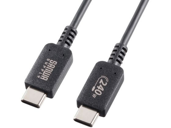【商品説明】USB　Type−Cポートを持つパソコンやタブレット端末などと、USB機器（Type−Cポートを持つ機種）を接続するためのケーブルです。USB　IF（USB　Implementers　Forum）で認証された製品です。USB2．0の「HI−SPEED」モードに対応した高品質ケーブルです。USB　PD240W（USB　Power　Delivery　EPR）に対応しています。【仕様】●カラー：ブラック●コネクタ形状：USB　Type−Cコネクタオス−USB　Type−Cコネクタオス（USB2．0　Type−Cコネクタオス−USB2．0　Type−Cコネクタオス）●ケーブル長：1m●ケーブル径：3．1mm●線材規格：UL2725●USB　PD（USB　Power　Delivery）：対応最大PD240W（48V／5A）●規格：USB2．0／USB1．1●重量：約29g●認証：有り【備考】※メーカーの都合により、パッケージ・仕様等は予告なく変更になる場合がございます。【検索用キーワード】サンワサプライ　さんわさぷらい　SANWA　SUPPLY　USB　Type−Cケーブル　USB　タイプCケーブル　USBケーブル　KU−CCPE10　1m　ブラック　ぶらっく　黒　クロ　くろ　USB2．0　KUCCPE10　配線用品　USBケーブル　E70667USB　PD240W対応のUSB　Type−C　USB2．0ケーブル。USB認証取得品。