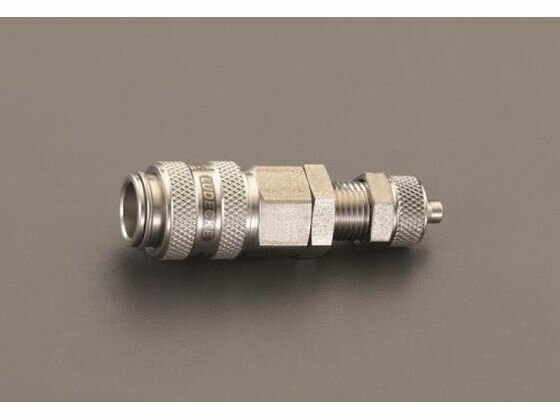 【お取り寄せ】エスコ ウレタンホースカップリング 隔壁 ステンレス製 ワンプッシュ 4×6mm(4.0)