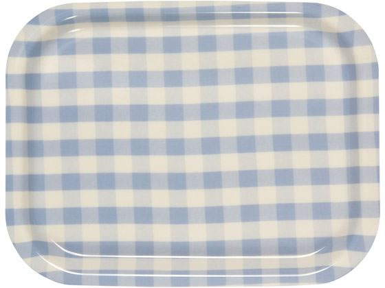 【お取り寄せ】橋本達之助工芸 Rトレー ミルキーチェック S ブルー(ノンスリップ加工)