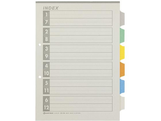 【お取り寄せ】スマートバリュー 再生インデックスA4S 6色6山10組 D137J-6Y