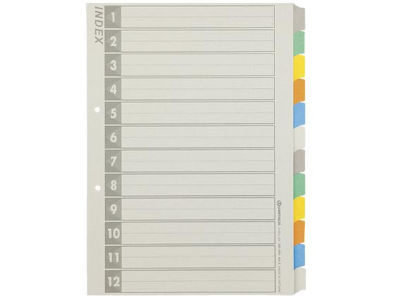 【お取り寄せ】スマートバリュー 再生インデックスA4S 6色12山5組 D137J-12Y