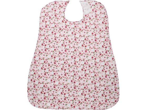 介援隊 食事用エプロン 花柄ピンク