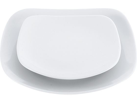 【お取り寄せ】EBM 磁器 中華・洋食兼用食器 白撫角皿 15cm