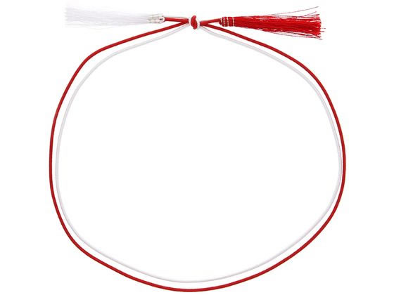 【お取り寄せ】カラーゴム 細2重ゴム房 大 46cm 赤白 50本 001510168