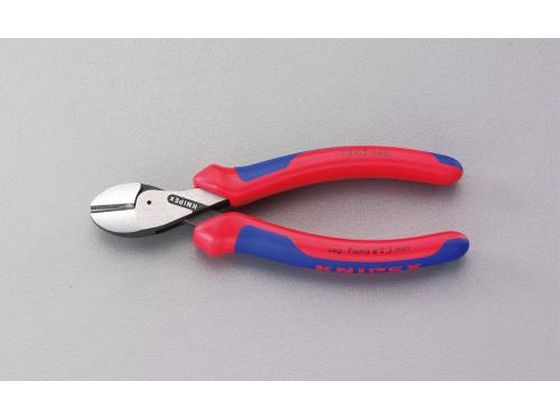 【仕様】●メーカー：KNIPEX（クニペックス）●通常タイプより刃の支点が前にある為（偏芯型）、力点までの距離が長く、てこの原理を活かした少ない力での高い切断能力を有しています。●型番：7302160●材質：クロムバナジウム鋼●仕上げ：磨き●グリップ材質：コンフォート（2層）グリップ●切断能力：軟線：φ4．8mm中硬線：φ3．8mm硬線：φ2．7mmピアノ線：φ2．2mm銅・アルミ複合導線：φ12mm●全長：160mm●重量：175g●ボックスジョイント構造で、軽量でも抜群の安定性があります。●2重に支持されたジョイント軸により、ハードな連続使用にも耐えます。●厚いケーブルを切断するための大きな開口幅、細い銅線でも精密に切断できます。●バネ鋼・電線・ケーブルあらゆるワークピースに対応します。●コンフォートグリップが手にかかる負担を和らげます。【備考】※メーカーの都合により、パッケージ・仕様等は予告なく変更になる場合がございます。【検索用キーワード】エスコ　ESCO　えすこ　160mmコンパクトニッパー(グリップ付　X-CUT)　コンパクトニッパーグリップ付X-CUT160mm　弱電用工具　ペンチ・ラジオペンチ・プライヤー・ニッパー　研究用総合機器用品　実験用小物・機材　工具類　ハンマー・ペンチ・ニッパ類　EA536KD-1　EA536KD1　4548745773798　E78946力の伝達に優れたハンドル機構で、通常品より40％軽い力で切断ができます