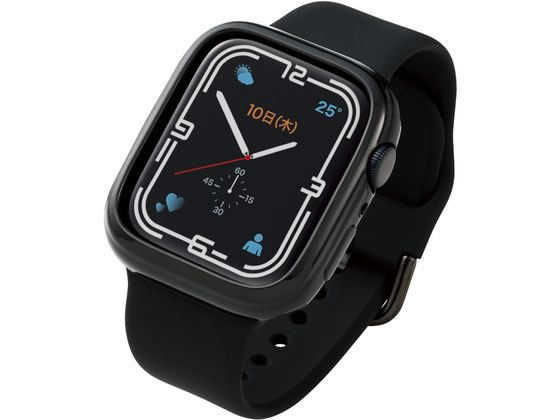 【お取り寄せ】エレコム Apple Watch 45mm用ソフトバンパー ブラック AW-21ABPUBK
