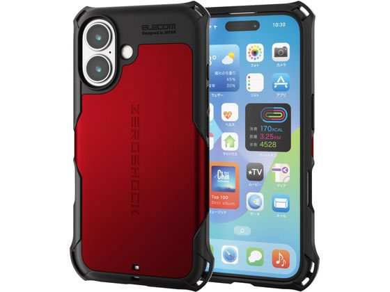乐天商城 - 【お取り寄せ】エレコム iPhone16ケース 衝撃吸収 レッド PM-A24AZERORD