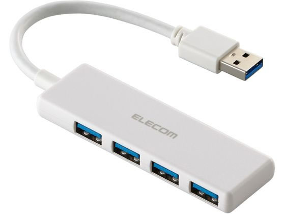 【お取り寄せ】エレコム USBハブ A×4 USB3.2 ホワイト U3H-H040WH
