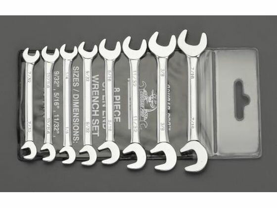 【お取り寄せ】エスコ 両口スパナ ダブルアングル 8本組 7／32