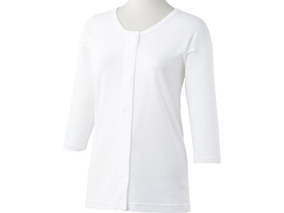 【お取り寄せ】川本産業 ウィズエール ワンタッチ肌着 婦人 八分袖 LL